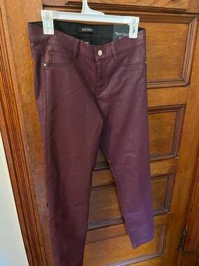 White House Black Market The Saint Honore Coated Skinny Jeans in Burgundy